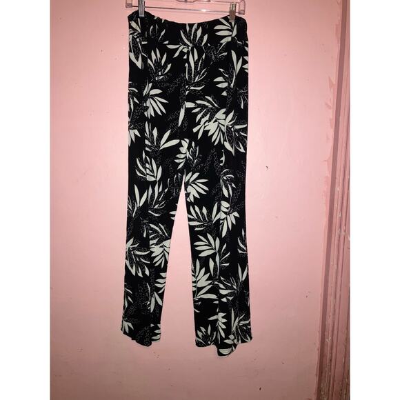NWT Arna York tropical palm tree leaves black and white beachy pants size 14/16 - Picture 7 of 8